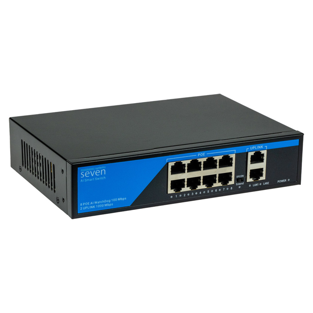 8-портовий комутатор SEVEN P-7328G PoE (switch)
