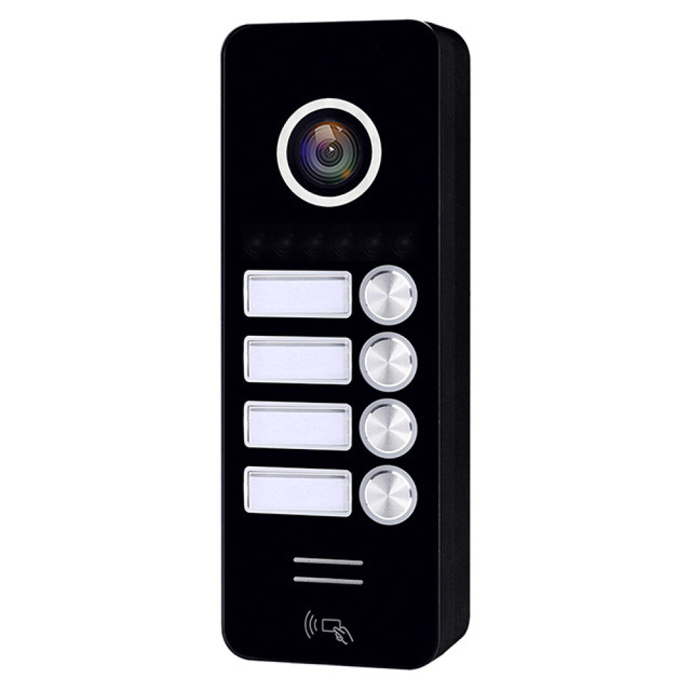 Вызывная видеопанель SEVEN CP-7504/4 RFID black со встроенным считывателем карт