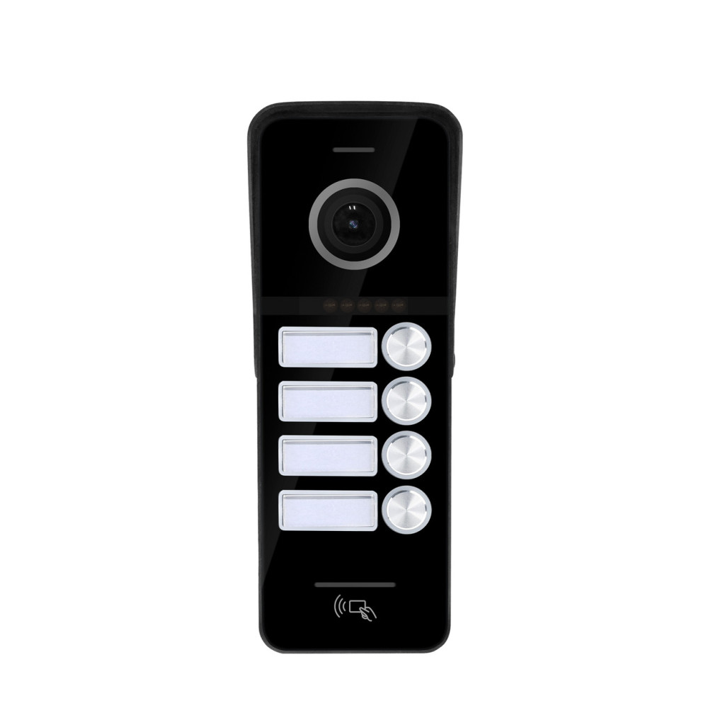 Вызывная видеопанель SEVEN CP-7504/4 RFID black со встроенным считывателем карт