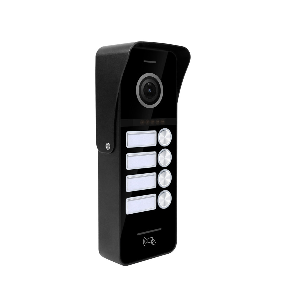 Вызывная видеопанель SEVEN CP-7504/4 RFID black со встроенным считывателем карт