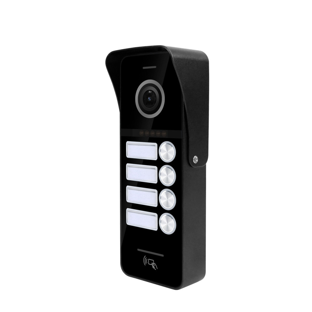 Вызывная видеопанель SEVEN CP-7504/4 RFID black со встроенным считывателем карт