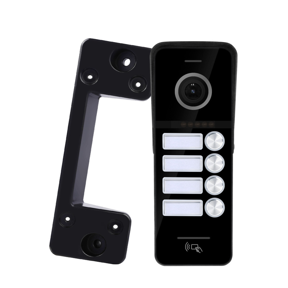 Вызывная видеопанель SEVEN CP-7504/4 RFID black со встроенным считывателем карт