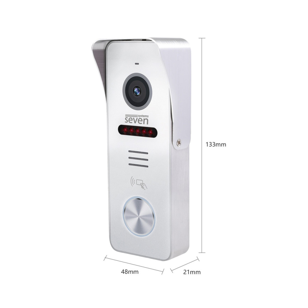 Виклична відеопанель SEVEN CP-7503F RFID white з вбудованим зчитувачем карток MIFARE 