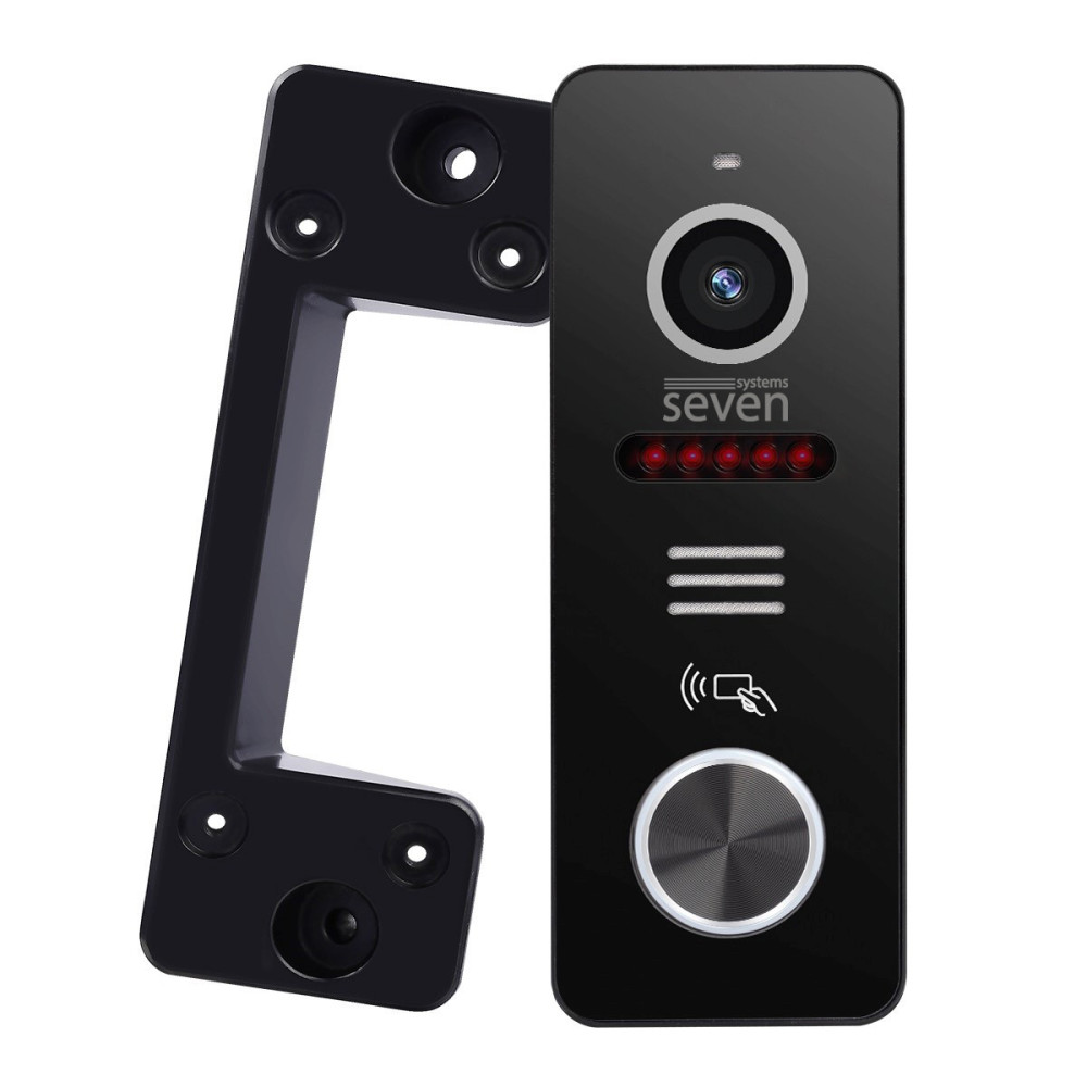 Виклична відеопанель SEVEN CP-7502F RFID black з вбудованим зчитувачем карток EM-Marin 