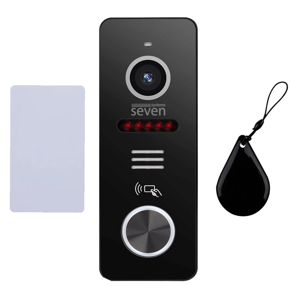 Вызывная Wi-Fi IP-панель SEVEN CP-7500FHD-Wi-Fi black со встроенным считывателем карт MIFARE