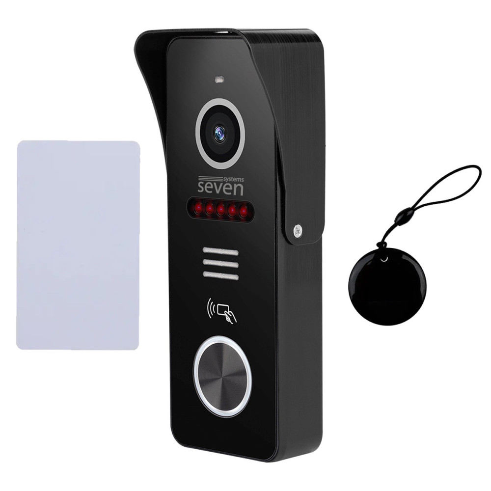 Комплект Wi-Fi домофону SEVEN DP-7517/02Kit black зі зчитувачем карт 
