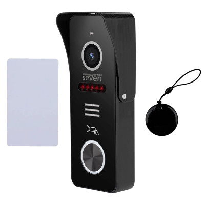 Виклична відеопанель SEVEN CP-7502F RFID black з вбудованим зчитувачем карток EM-Marin 