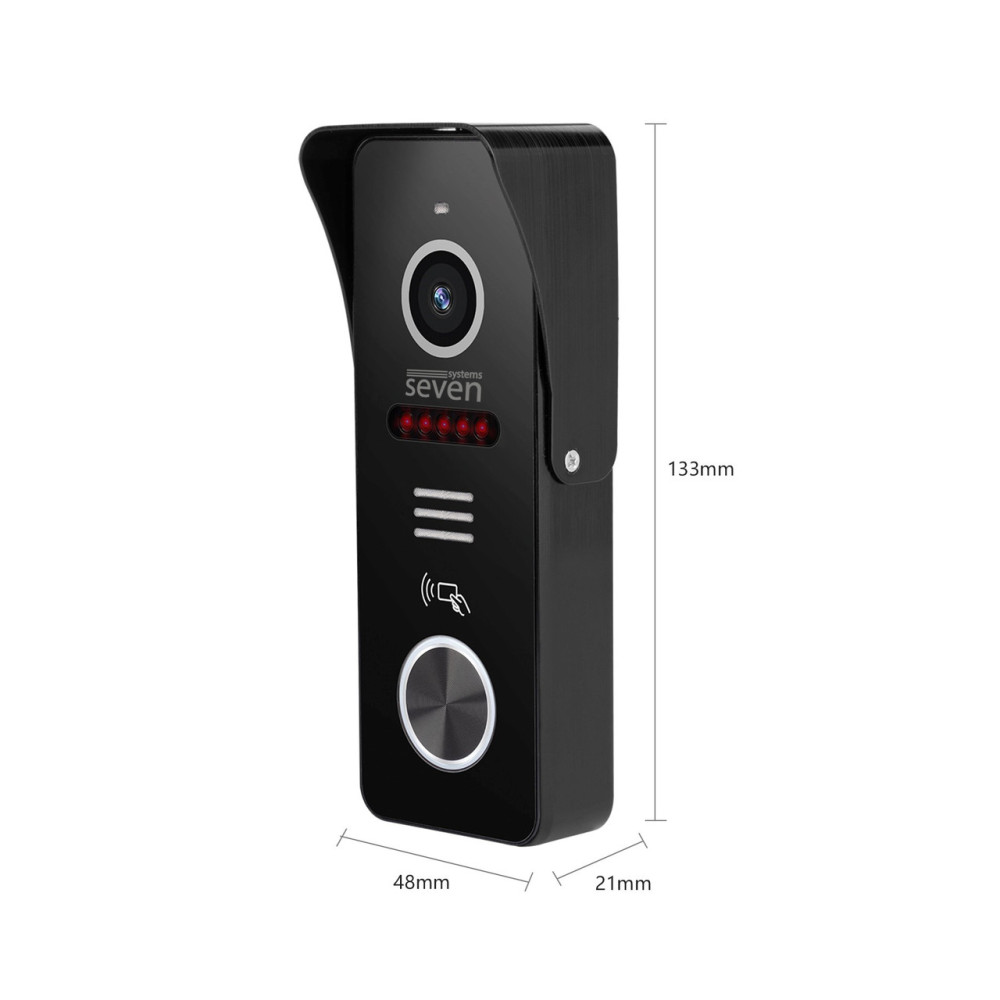 Виклична відеопанель SEVEN CP-7502F RFID black з вбудованим зчитувачем карток EM-Marin 