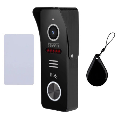 Вызывная видеопанель SEVEN CP-7503F RFID black со встроенным считывателем карт MIFARE