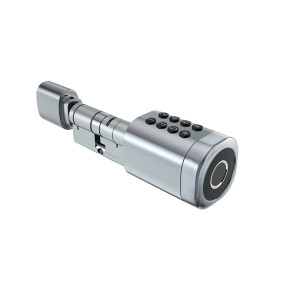 Розумний дверний біометричний замок (циліндр) SEVEN LOCK SL-7774BF silver (35-90мм)