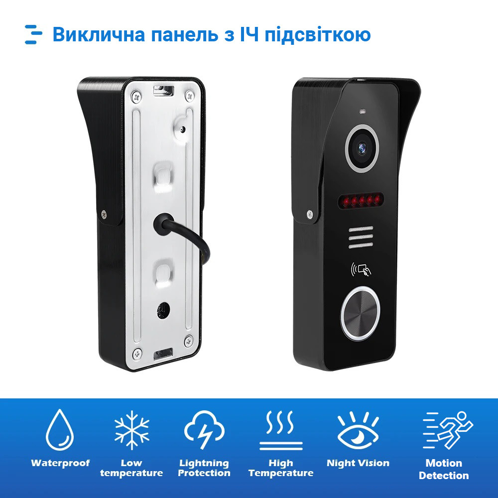 Вызывная Wi-Fi IP-панель SEVEN CP-7500FHD-Wi-Fi black со встроенным считывателем карт MIFARE