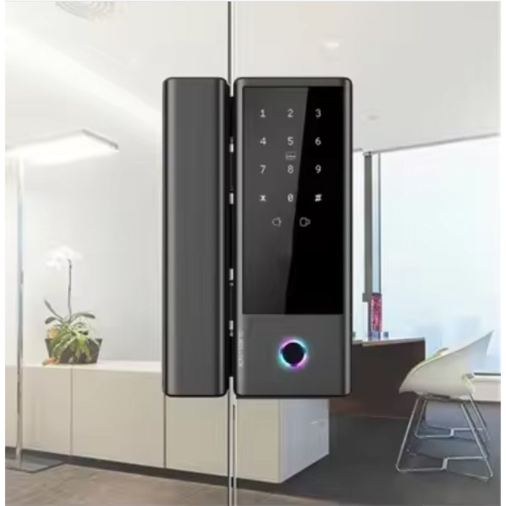 Розумний біометричний замок для скляних дверей SEVEN LOCK SL-7776BF black