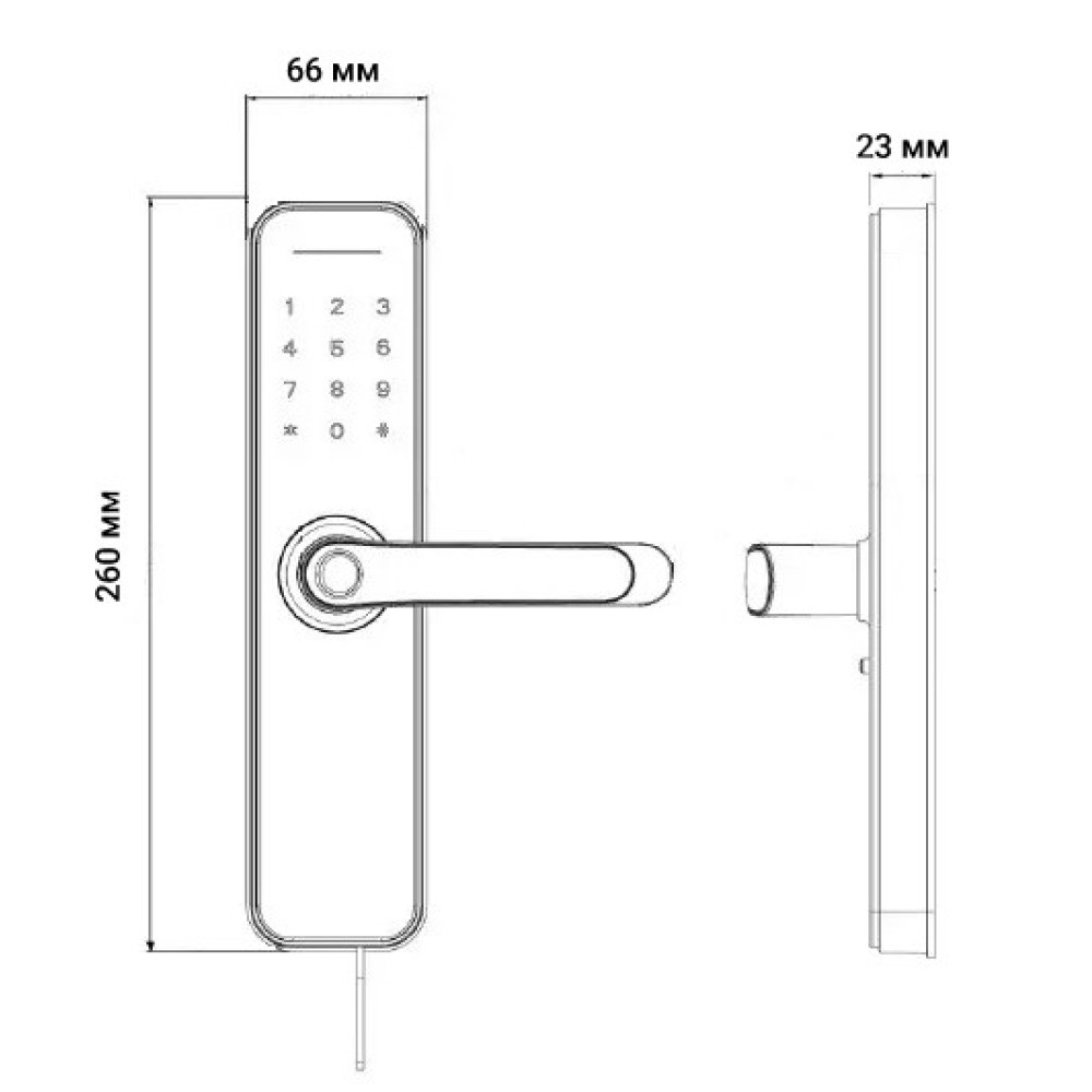 Умный дверной биометрический замок SEVEN LOCK SL-7740BF grey (врезная часть 5050)