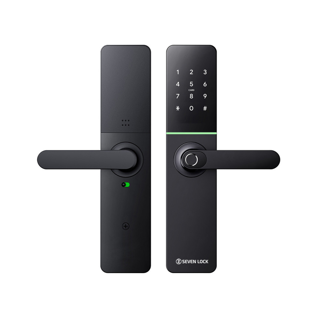 Умный дверной биометрический замок SEVEN LOCK SL-7779BFW black (без врезной части)