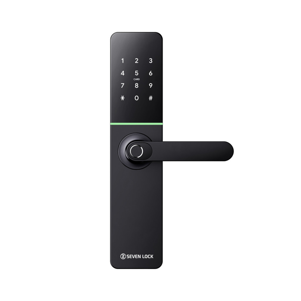 Умный дверной биометрический замок SEVEN LOCK SL-7779BFW black (без врезной части)