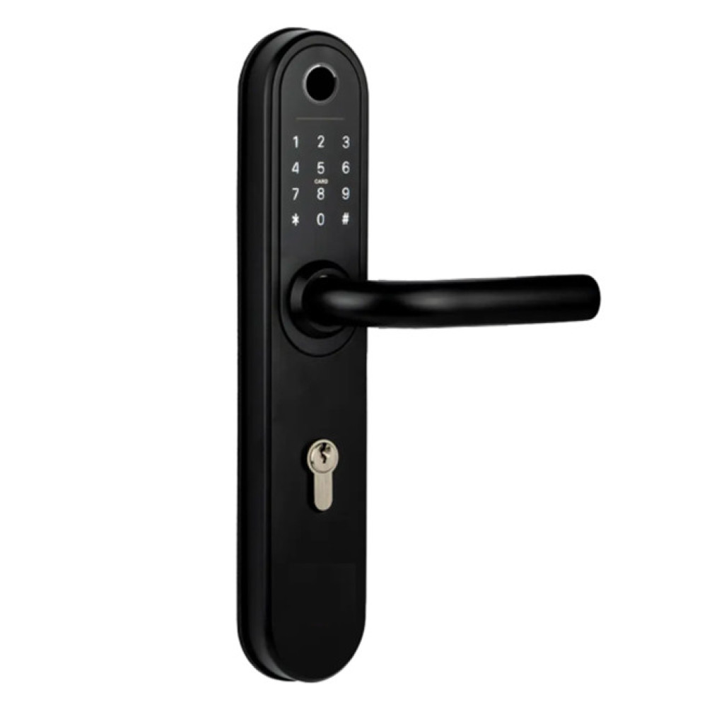 Розумний дверний біометричний замок SEVEN LOCK SL-7768BF (85мм) black (без врізної частини)