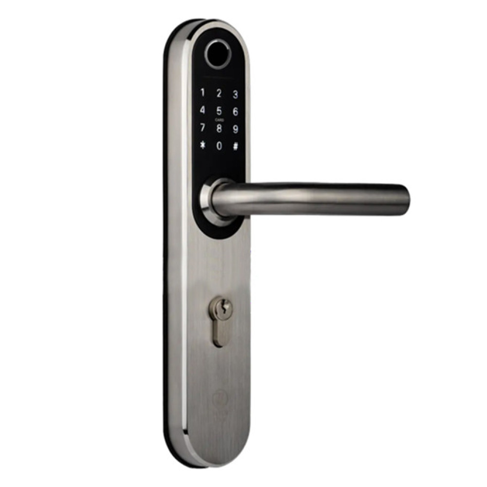 Розумний дверний біометричний замок SEVEN LOCK SL-7768BF (85мм) silver (без врізної частини)