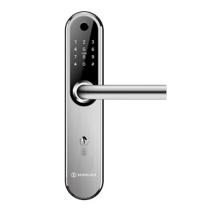 Розумний дверний біометричний замок SEVEN LOCK SL-7768BF (85мм) silver (без врізної частини)