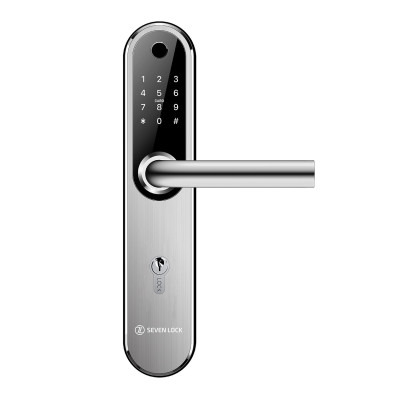 Розумний дверний біометричний замок SEVEN LOCK SL-7768BF (85мм) silver (без врізної частини)
