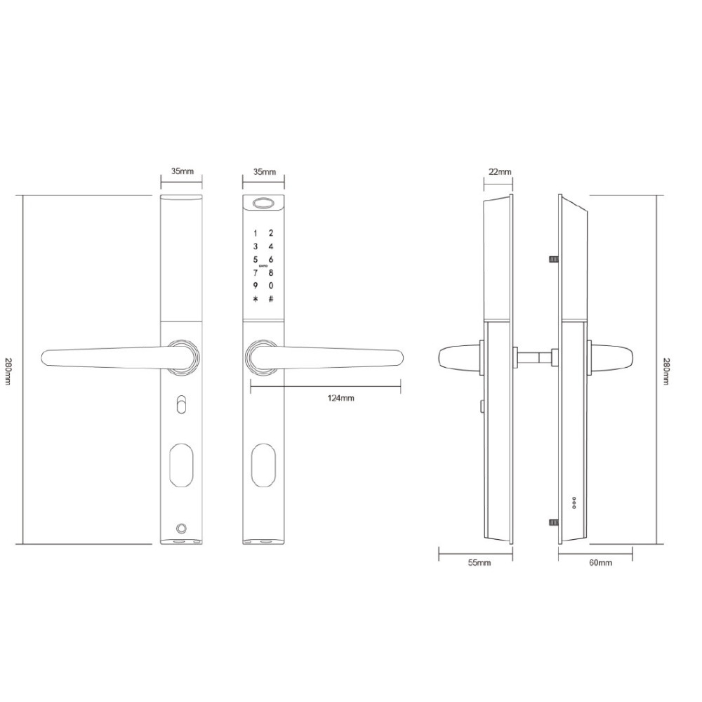 Розумний дверний біометричний замок SEVEN LOCK SL-7763BF white