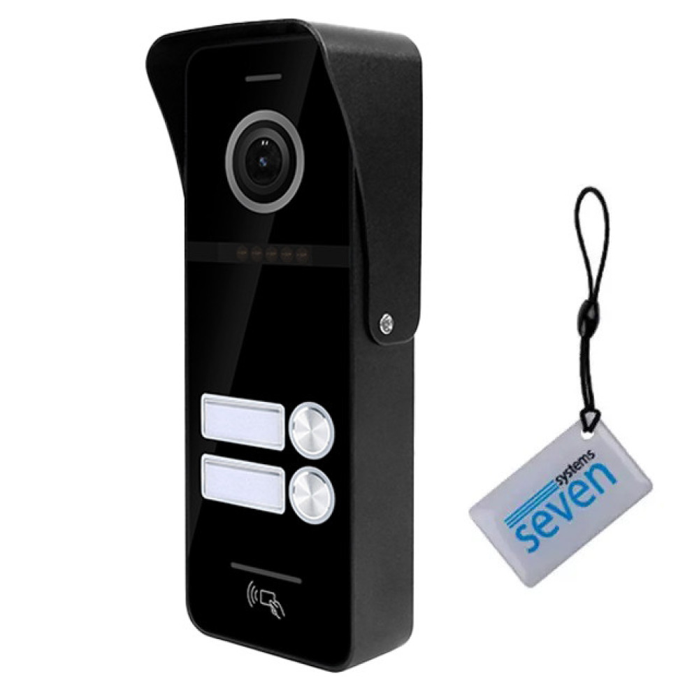 Вызывная видеопанель SEVEN CP-7504/2 RFID black со встроенным считывателем карт