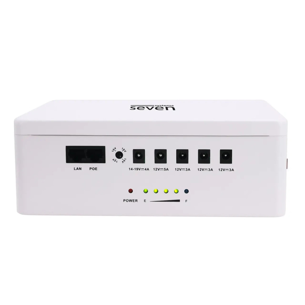 ИБП для системы видеонаблюдения Seven 6024W с PoE-коммутатором (белый)