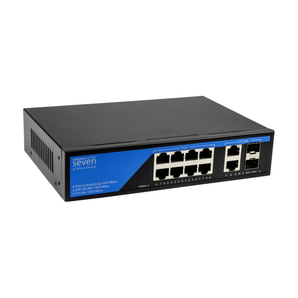 8-портовый коммутатор SEVEN P-7328FG-2SFP гигабитный PoE (switch)