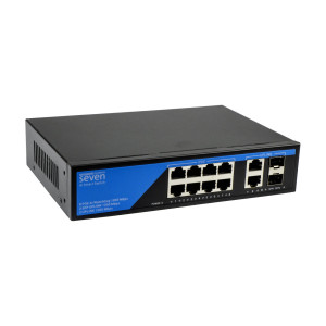 8-портовий комутатор SEVEN P-7328FG-2SFP гігабітний PoE (switch)