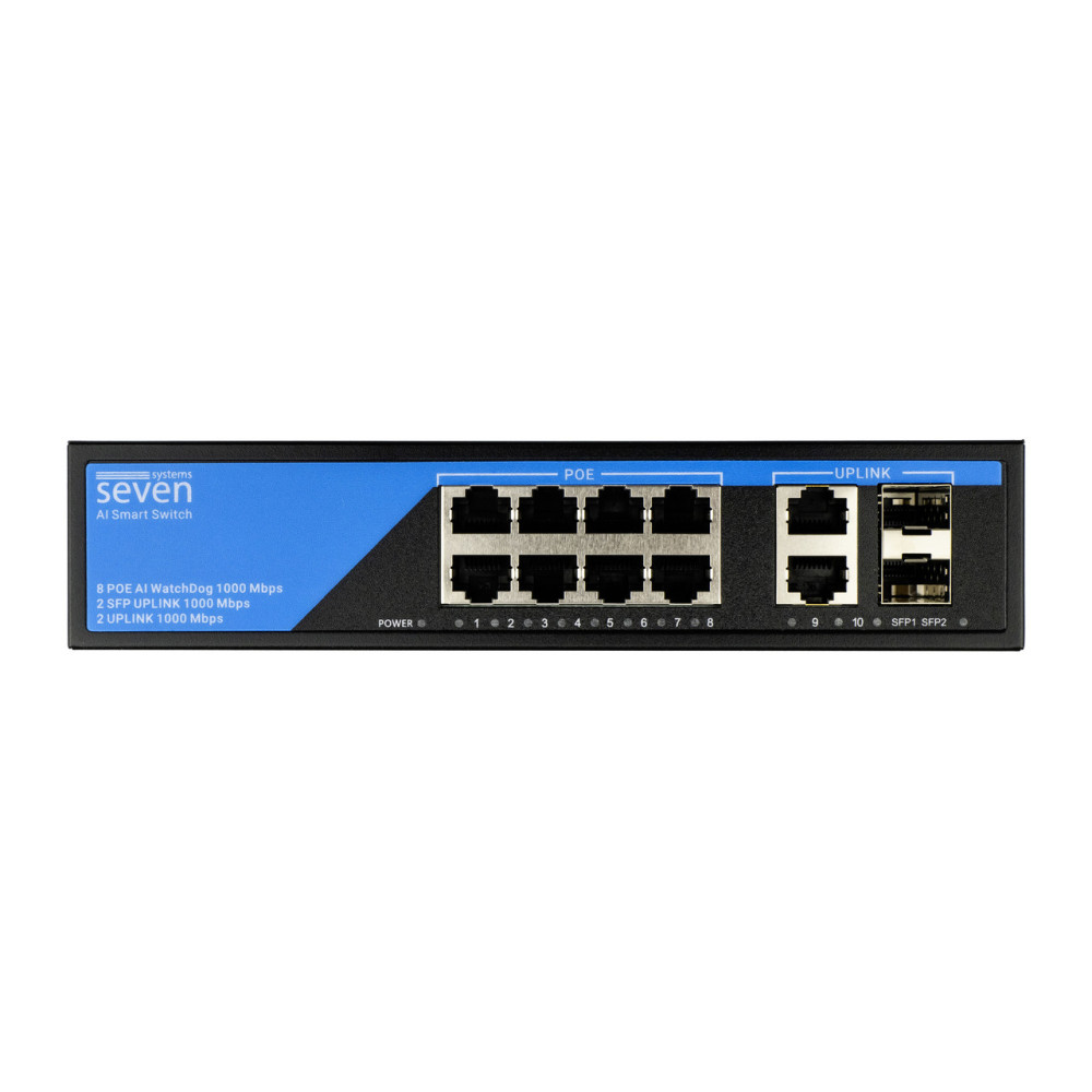 8-портовый коммутатор SEVEN P-7328FG-2SFP гигабитный PoE (switch)