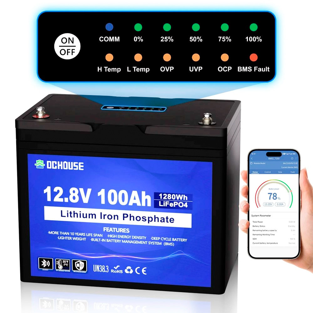 Акумуляторна батарея DC HOUSE 12.8V 100Ah LiFePO4 Bluetooth