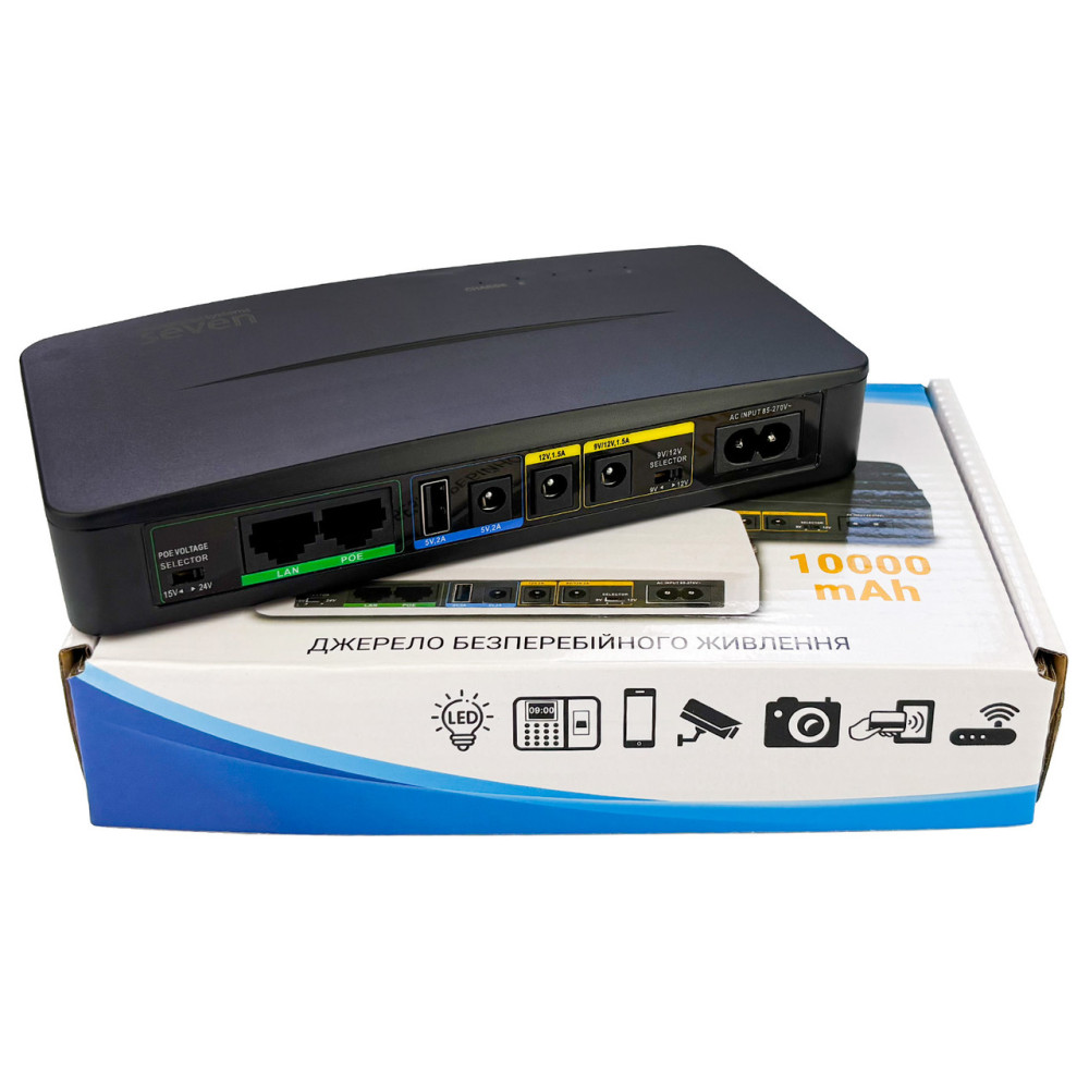 Блок безперебійного живлення Seven miniUPS 36W Black