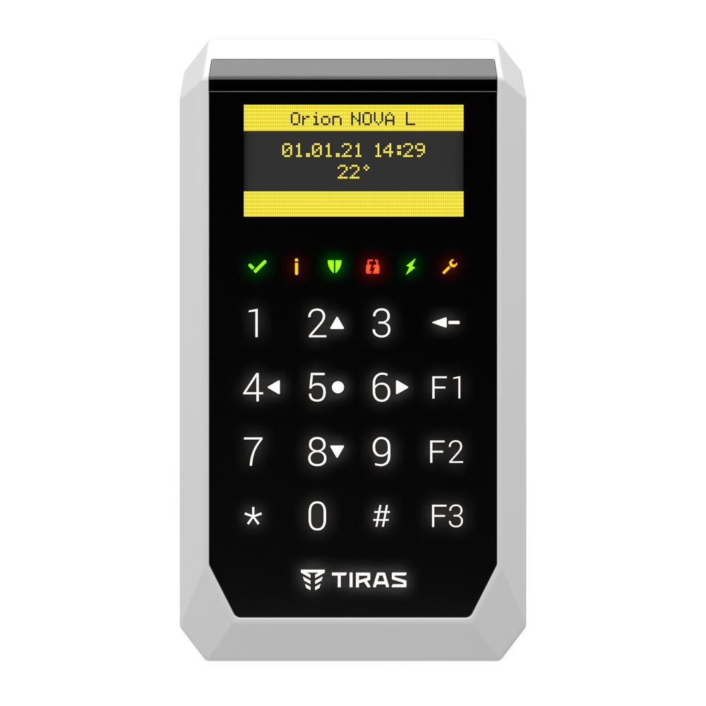 Кодова клавіатура Tiras K-PAD OLED black для управління охоронною системою Orion NOVA II 