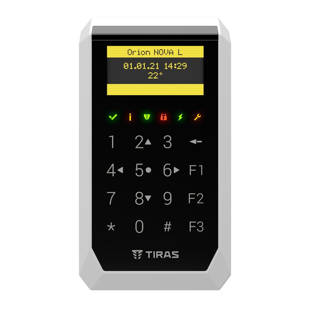 Кодова клавіатура Tiras K-PAD OLED black для управління охоронною системою Orion NOVA II 