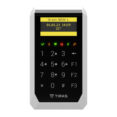 Кодова клавіатура Tiras K-PAD OLED black для управління охоронною системою Orion NOVA II 