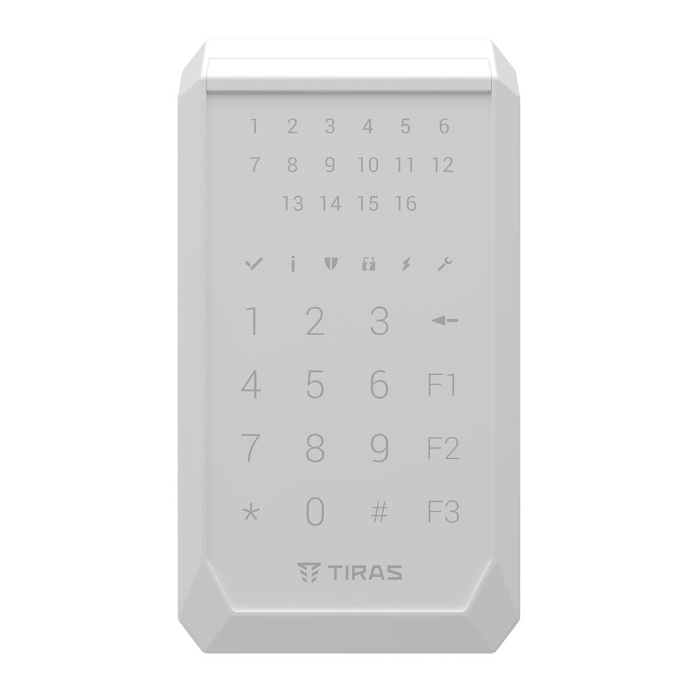 Кодова клавіатура Тірас K-PAD16 white для управління охоронною системою Orion NOVA II 