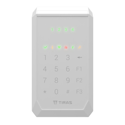 Кодова клавіатура Tiras K-PAD4+ white для управління охоронною системою Orion NOVA II 