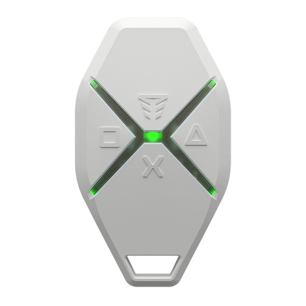 Брелок управління системою Tiras X-Key white з тривожною кнопкою