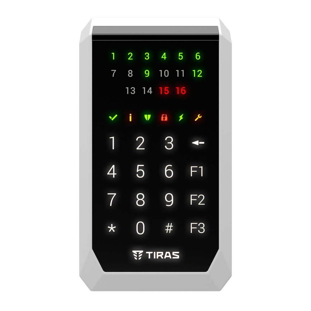 Кодова клавіатура Tiras K-PAD16+ black для управління охоронною системою Orion NOVA II 