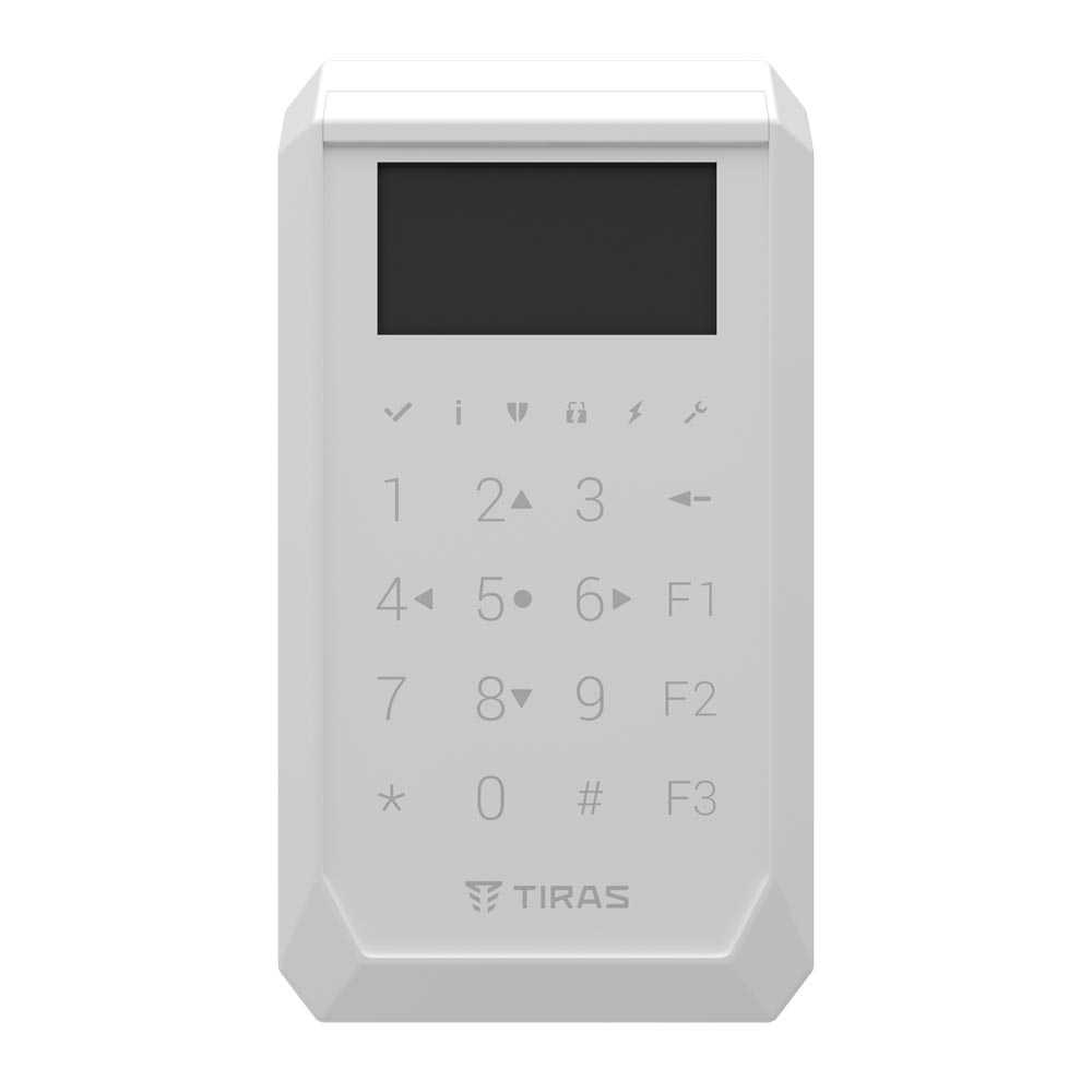 Кодова клавіатура Tiras K-PAD OLED+ white для управління охоронною системою Orion NOVA II 