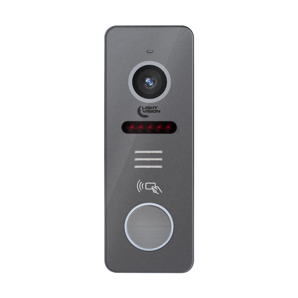 2 МП Відеопанель Light Vision RIO FHD (RF) Grey зі зчитувачем Mifare