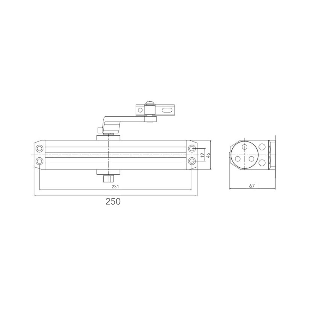 Дотягувач дверей Dortec DT-516 SILVER