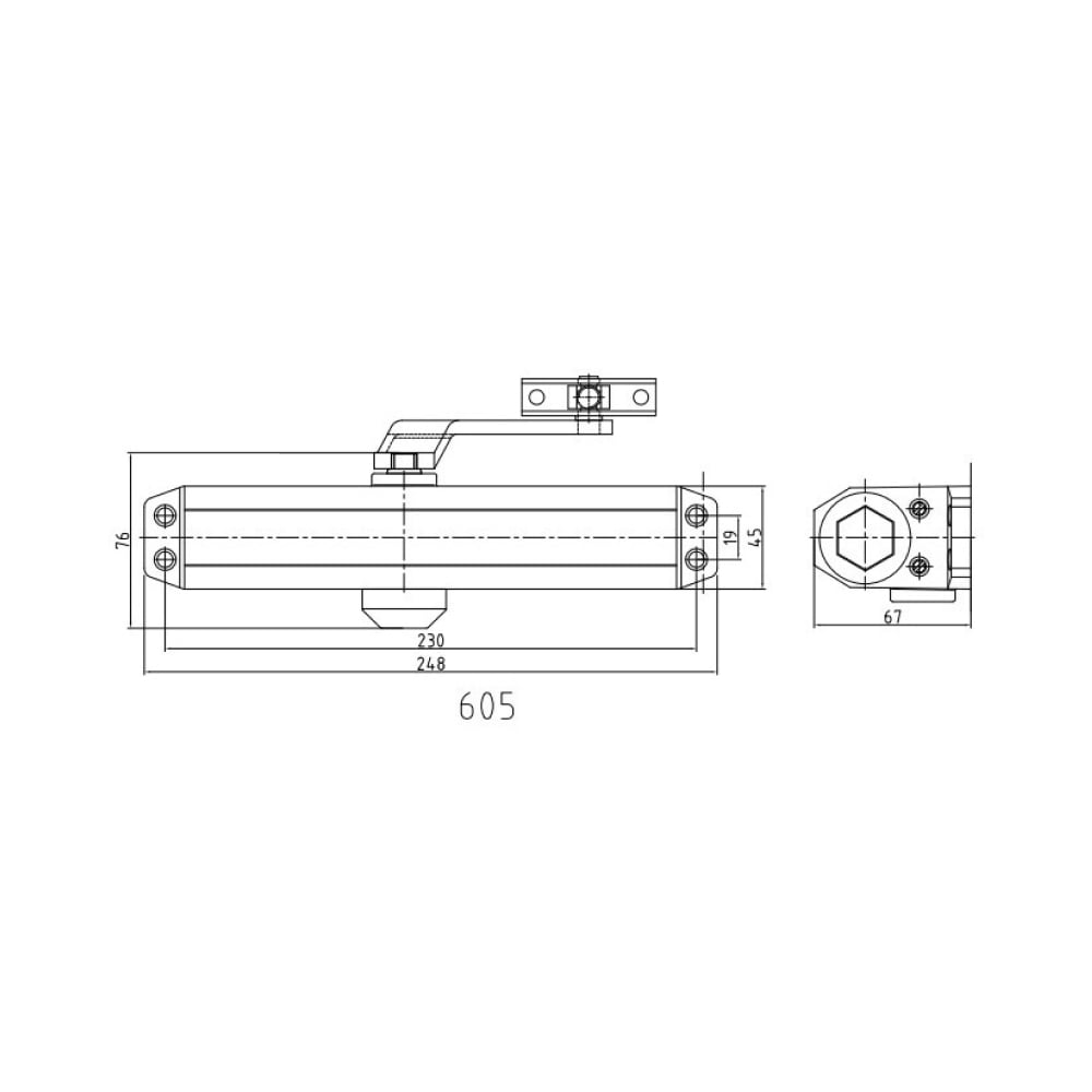 Доводчик дверей Dortec DT-65 BROWN