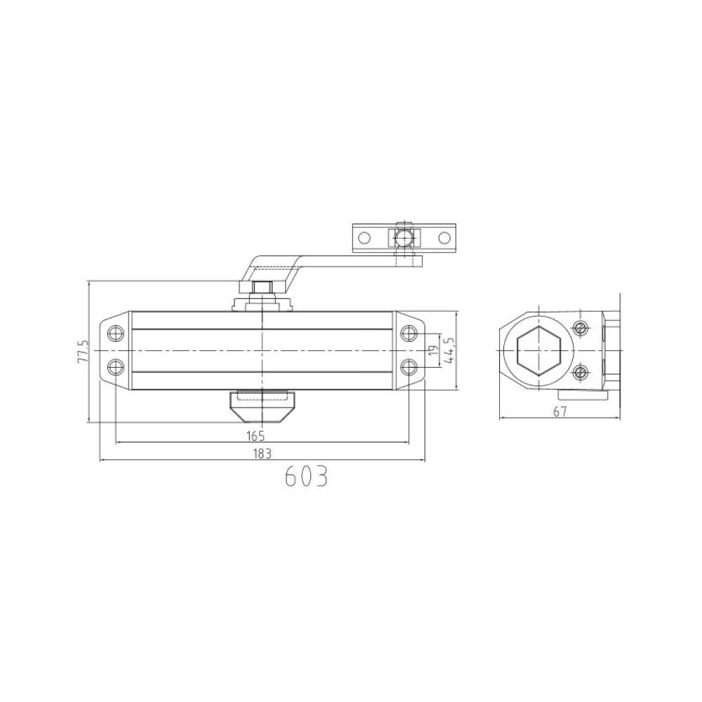 Дотягувач дверей Dortec DT-63 WHITE