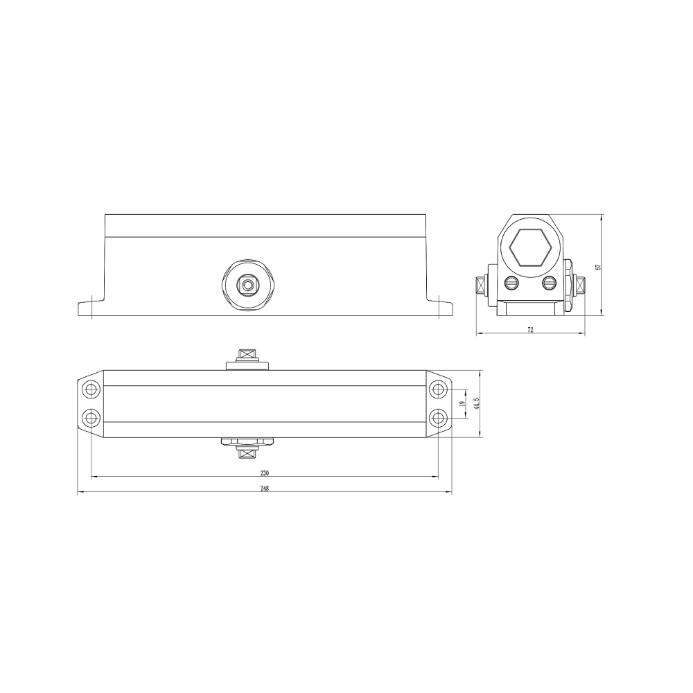 Дотягувач дверей Dortec DT-536H SILVER