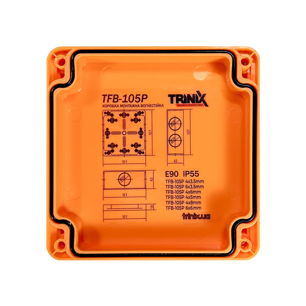 Вогнестійка коробка Trinix TFB-105P 6x3.5