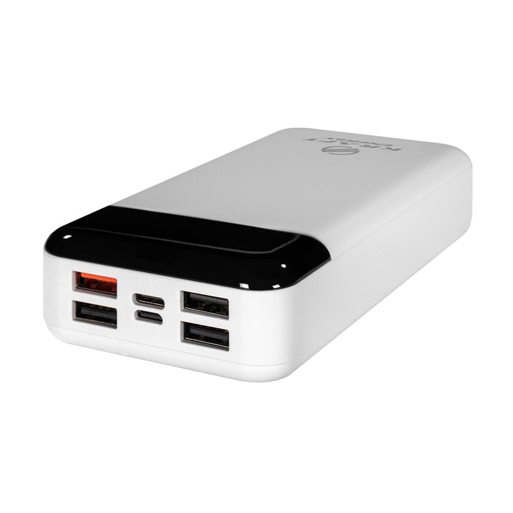 Повербанк Kraft KPB-2120FCL 22.5 W 20000 mAh белый с быстрой зарядкой и фонарем