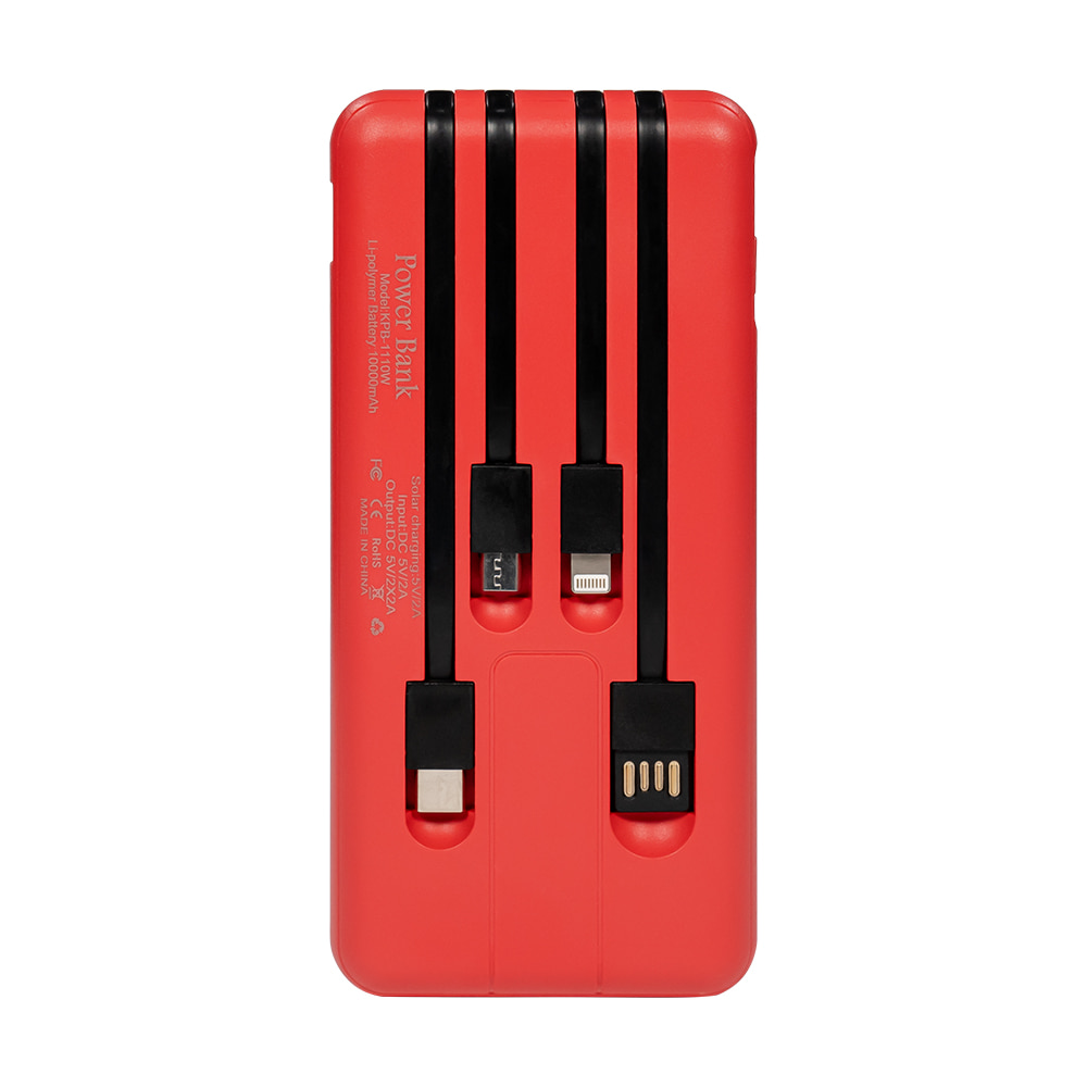 Повербанк Kraft KPB-1110 W 10000 mAh красный с беспроводной зарядкой
