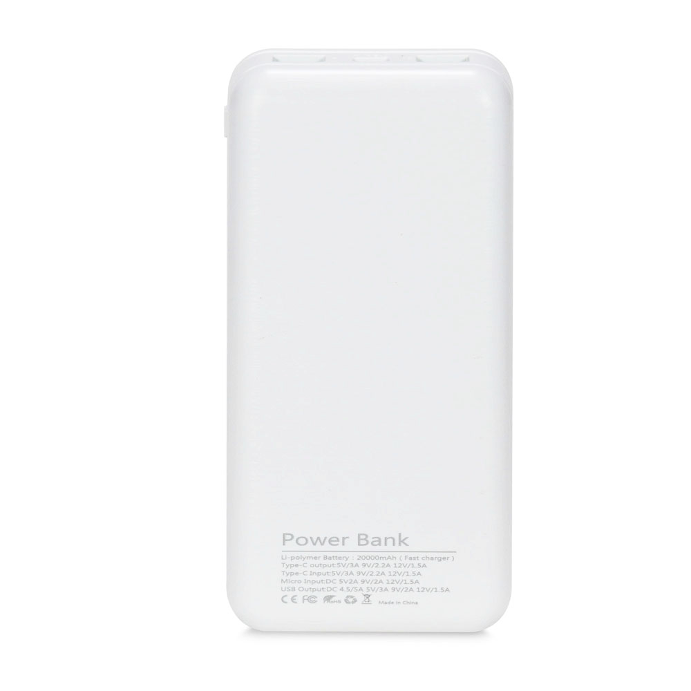 Повербанк Kraft KPB-2020FC 22.5 W 20000 mAh білий з швидкою зарядкою