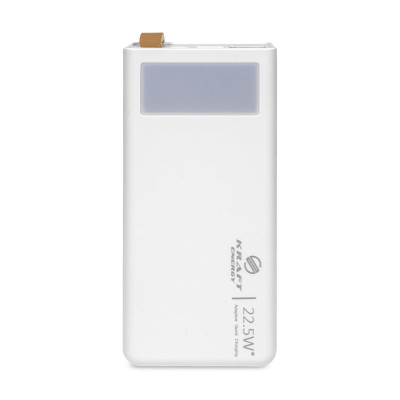 Повербанк Kraft KPB-2320FCL 22.5 W 20000 mAh білий з швидкою зарядкою та ліхтарем