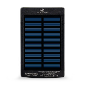 Повербанк Kraft KPB-1012SL 10000 mAh чорний з сонячною панеллю та ліхтарем